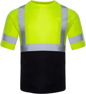 เสื้อยืดทำงานสีม่วงสะท้อนแสง แถบสะท้อนแสง ยูนิเซ็กซ์ โพลีเอสเตอร์ แขนสั้น คอกลม เสื้อผ้าเพื่อความปลอดภัย บริการ OEM มาตรฐาน CE - Product Image 1