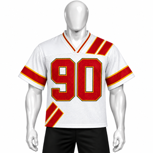 2026 Top Quality Men's V-<b>Neck</b> Mesh <b>Fan</b> Jersey Sublimated Print Breathable Short Sleeve Adult Sports Wear Jersey - Product Image 3