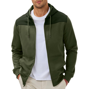 Sweat-shirt à capuche vert pour homme, coupe classique, décontracté, pour l'automne, avec poche, en tissu French Terry - Product Image 1