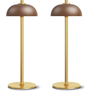 Wireless LED <b>Table</b> Lamp Set 2PCS Rechargeable 5000mAh <b>Battery</b> Metal Finish <b>Light</b> with Step less Dimming 3 Colour Modes - Product Image 1