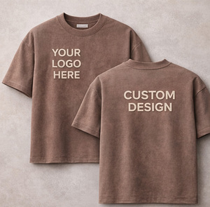 เสื้อยืดถักนิตติ้งทรงโอเวอร์ไซส์สุดหรู หนัก 350 GSM ผ้าฝ้าย 100% ทรงบ็อกซี่ ไหล่ตก คอวี แขนสั้น สไตล์สตรีทแวร์ แบรนด์ส่วนตัว - Product Image 1