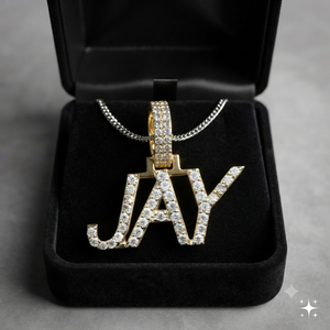 Trendy 10K <b>Solid</b> <b>Gold</b> Personalized Block Script Bling Letter Nameplate Necklace Moissanite Diamond Custom Fine <b>Pendants</b> & Charms - Product Image 6