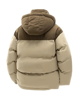 Chaqueta de invierno para hombre, con capucha, diseño de bloques de color, transpirable, cierre de cremallera, ajuste holgado, gruesa, cálida, informal, para exterior - Product Image 2