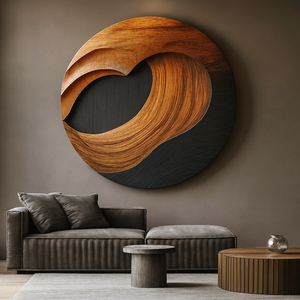 Sculpture murale en bois artisanale avec un design unique pour l'entrée de la maison moderne, l'intérieur et la décoration murale d'accentuation - Product Image 2