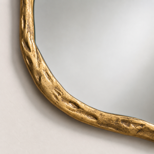 Luxury Irregular Gold Wall <b>Mirror</b> Textured Metal Frame Round Decorative <b>Mirror</b> For Living Room Bedroom Home Decor Accent - Product Image 4