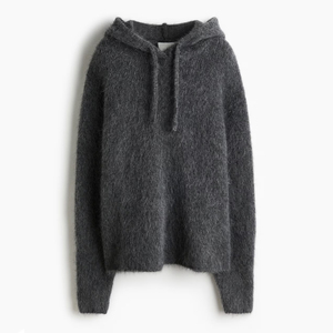 Hoodie en mohair sur mesure, fabricant de tricots de luxe, hoodie en tricot dégradé avec cordon de serrage, mélange de laine mohair pour homme - Product Image 5