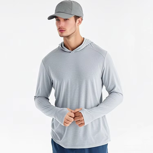 Sweat-shirt à capuche léger en fibre de bambou pour homme, respirant, pour les sports de plein air au printemps - Product Image 2