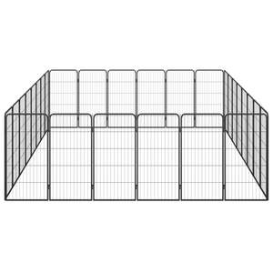 คอกสุนัขเหล็กเคลือบสีดำขนาดใหญ่ คอกและรั้วสำหรับสัตว์เลี้ยงคุณภาพพรีเมียม - Product Image 4