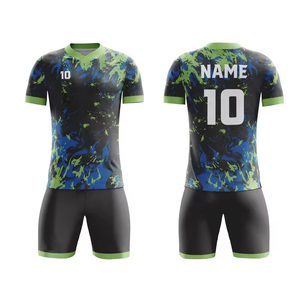 ชุดฟุตบอลแขนสั้นสำหรับผู้ชาย WEAR INTERNATIONAL ลายพิมพ์แบบ Sublimation ผลิตจากโพลีเอสเตอร์ 100% ระบายอากาศได้ดี ไร้ตะเข็บ - Product Image 2