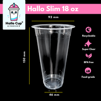 Gobelet en plastique PP polypropylène durable, fin et haut, 18 oz, 6,5 g, pour cocktail, fabriqué en Indonésie