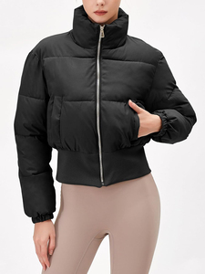 OEM Women's Quilted Winter Jacket Warm Quick-Dry Waterproof Crop <b>Top</b> Puffer Bomber Style Nylon Zipper <b>Bubble</b> Coats for Ladies - Product Image 5