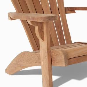 Weather Resistant Natural Teak Wood <b>Adirondack</b> Lounge <b>Chair</b> and Ottoman Durable <b>Garden</b> Sun Lounger for <b>Garden</b> Poolside and Deck - Product Image 5