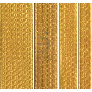 2024 Eco-Friendly Gold Metallic Thread Braids Lace Mesh Ribbon Sequin Embroidered Fabric Polyester/Cotton High Quality Women - Product Image 2