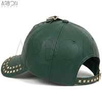 Gorras Deportivas de Moda Hechas a Mano en Cuero Sintético Verde Oscuro, Producto de Última Tendencia, Cómodas, de Alta Calidad, Buen Proveedor