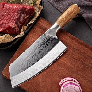 Cuchillo de Cocina Ambidiestro Hecho a Mano, Moderno, de 6-7.9 Pulgadas, Acero Inoxidable, Mango de Madera, Funda de Cuero, Extra Afilado, Apto para Lavavajillas - Product Image 1