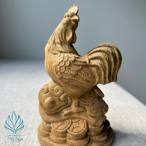 Estatua del Gallo del Zodíaco Asiático de Agarwood, Escultura Animal, Regalo de Feng Shui para la Inauguración de la Casa de la Marca My Aga - Product Image 1
