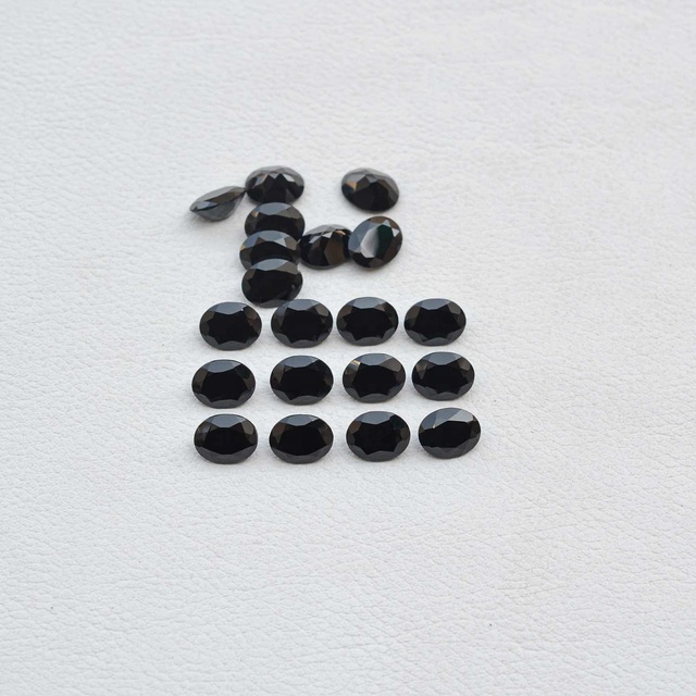 6x8mm Natural Black Onyx Oval Cut Faceted Loose Gemstone High Quality Onyx Birth Stone Necklace Bracelet Wholesale Trending Item