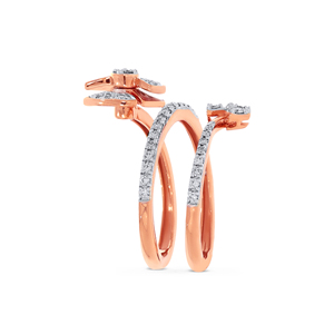 Anillo de Diamantes en Oro Rosa de 18K, Anillo del Amanecer Infinito de Rosa de Terciopelo y Diamante Escarchado, Círculo de Brillo Celestial Rosado - Product Image 3
