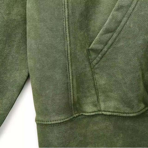 Sweat-shirts d'hiver délavés à l'acide pour hommes, 100 % coton, molleton French Terry, service OEM personnalisable, respirant, design vintage - Product Image 5
