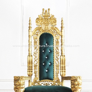 Antiguo clásico rey real trono diseño muebles de madera maciza Hotel cabeza de león tallado francés bodas fiestas sala de estar sillas - Product Image 6