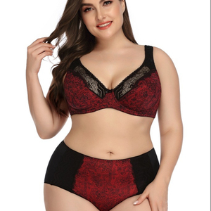 Sujetador deportivo transpirable de punto con encaje frontal y espalda cruzada sin aros para mujer de talla grande con hebilla lateral ajustable - Product Image 5