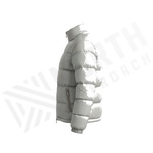 Hooded Quilted Waterproof <b>Bubble</b> Jacket Black Full Sleeve Winter Windproof Cotton Shell Knitted Fabric Polyester Filling Stand - Product Image 3