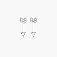 Boucles d'oreilles clous minimalistes en argent 925 avec diamants, motifs flèche et éclair, bijoux de mode haut de gamme pour femmes et jeunes filles