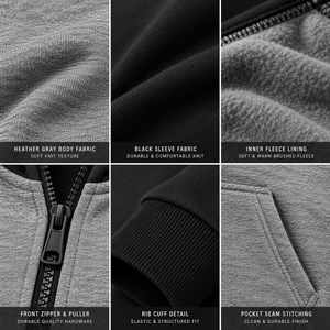 เสื้อฮู้ดซิปผู้ชายสไตล์สตรีทลำลองแบบสปอร์ต ดีไซน์ทนทาน กระเป๋าลึก สามารถปรับแต่งได้ - Product Image 3