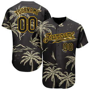 Maillots de baseball imprimés respirants de bonne qualité, design 100% polyester, col en V, chemises et hauts pour hommes grandes tailles, séchage rapide - Product Image 1