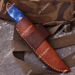 มีดสกินเนอร์ใบมีดเหล็กกล้าคาร์บอนสูง 1095 ตีขึ้นรูปด้วยมือ พร้อมด้ามไม้และเรซิ่น ราคาส่งที่ดีที่สุด รับผลิตแบบ OEM/ODM - Product Image 6