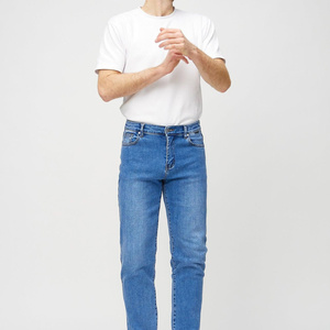 Pantalons en jean classiques pour hommes, coupe droite, jeans en denim pour hommes, tissu durable, pantalons décontractés - Product Image 4