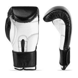 Gants de boxe personnalisables en cuir PU noir avec fermeture pour adultes, sangle de poignet réglable, impression filigrane, Econex Sports - Product Image 4