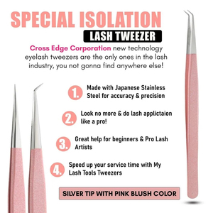 2026 Custom Logo Wholesale High Quality Premium Pink Matte Eyelash Extension Tweezers Set Stainless Steel Volume Lash Tweezers - Product Image 6