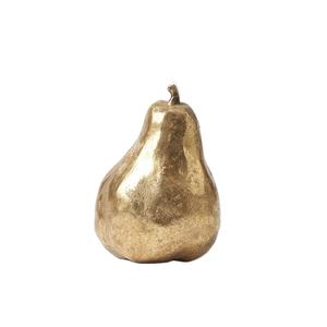 Estatuilla de pera dorada de lujo, escultura decorativa de fruta, estatua de pera hecha a mano, adorno dorado, pera de mesa tallada, decoración del hogar - Product Image 1