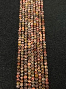 Perles rondes en jaspe pavot de plusieurs tailles, mélange de fleurs rouges et de motifs léopard, perles en vrac pour la fabrication de colliers Mala, vente en gros - Product Image 6