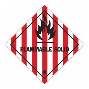 Étiquettes d'expédition autocollantes Brady Flammable Solid 4, durables, imperméables, brillantes, pour l'emballage de produits chimiques et de laboratoire - Product Image 3