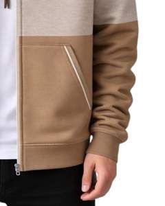 Sweat à capuche zippé personnalisé pour homme, beige et marron, en molleton de coton, style streetwear décontracté, veste d'hiver, fabricant sur mesure - Product Image 6