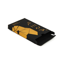 Boîte rigide en carton noir personnalisée avec dorure à chaud et pelliculage mat, emballage de bijoux recyclable