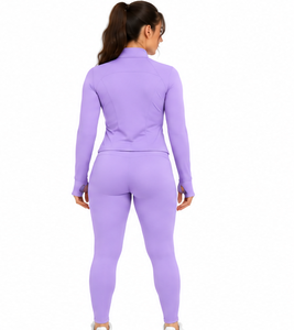 Conjunto de Yoga Personalizado al por Mayor para Mujer, 3 Piezas, Leggings, Top y Chaqueta para Gimnasio, Fitness, Entrenamiento, Ropa Deportiva Transpirable, de Secado Rápido y Elástica - Product Image 2