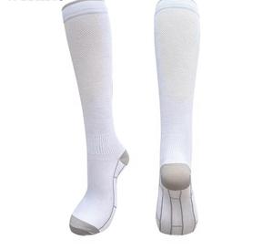 Chaussettes de compression pour hommes, écologiques, en tricot uni, respirantes, en Spandex et Polyester, pour le sport, été, gris, blanc, noir, bleu, avec revers - Product Image 4