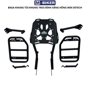 Support de bagages et porte-bagages arrière en acier inoxydable Detech Win 110 pour moto de route avec fixation au réservoir de carburant - Product Image 1