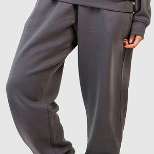 Custom <b>Womens</b> Oversized Tracksuit Set Dark Charcoal Grey Heavyweight <b>Fleece</b> Hoodie and Baggy <b>Jogger</b> Sweatpants Plain Blank Sweat - Product Image 5
