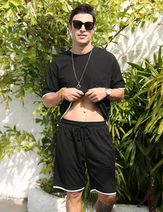 Ensemble décontracté homme : T-shirt oversize et short en molleton délavé à l'acide avec motifs vintage - Product Image 4