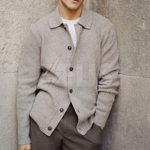 Pakistan Made Premium Knit Button Front Regular Fit <b>Men</b> <b>Cardigan</b> <b>Long</b> Sleeve V Neck Classic Style <b>For</b> Everyday Wear - Product Image 4
