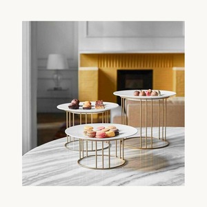 <b>Marble</b> And Metal <b>Cake</b> <b>Stand</b> Customized New Design <b>Cake</b> Dessert Pastry Cupcake Serving Display For Party Event Use - Product Image 5