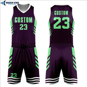 Custom Basketball Jersey Set Brown Blue V-Neck Sleeveless Heat-Transfer Printed Mesh Plaid/Solid Quick Dry Polyester Elastic - Product Image 2