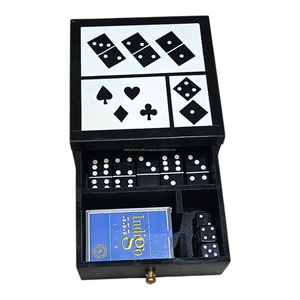 Jeu de dominos de luxe en résine fait main avec jeu de cartes et dés, pièces de jeu durables avec tiroir - Product Image 5