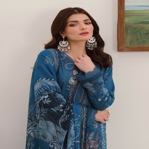 Mashaal-10 femme trois pièces Salwar Kameez costume Ramsha Vol conçu pelouse brodée pakistanaise Panjabi robe indienne pakistanaise - Product Image 3