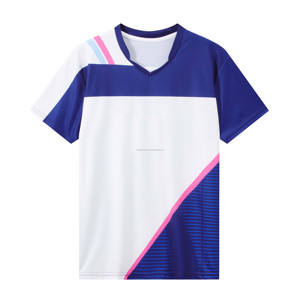 เสื้อแบดมินตันผู้ชายแบบสั่งทำ แขนสั้น ผ้าตาข่ายโพลีเอสเตอร์ ระบายอากาศ แห้งเร็ว สำหรับทีม - Product Image 1