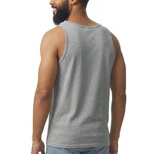 Camiseta sin Mangas Deportiva de Punto para Hombre, Color Gris, 100% Poliéster, Cuello Redondo, Estampado con Personajes, Secado Rápido, Informal, Marca Vornex Industry - Product Image 2